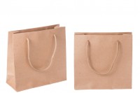 Brown paper gift bag in size 180x70x170 mm
