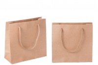 Brown paper gift bag in size 180x70x170 mm