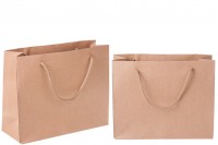 Brown paper gift bag in size 250x90x200 mm