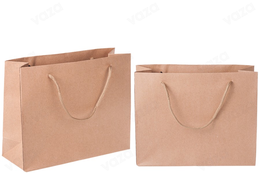Sac cadeau en papier de couleur marron 250 x 90 x 200 mm Sac cadeau en papier de couleur marron 250 x 90 x 200 mm-photo_produit