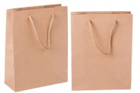 Brown paper gift bag in size 190x80x240 mm