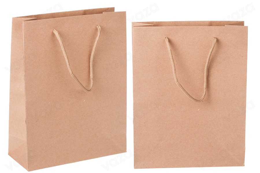 Sac cadeau en papier de couleur marron 190 x 80 x 240 mm Sac cadeau en papier de couleur marron 190 x 80 x 240 mm-photo_produit