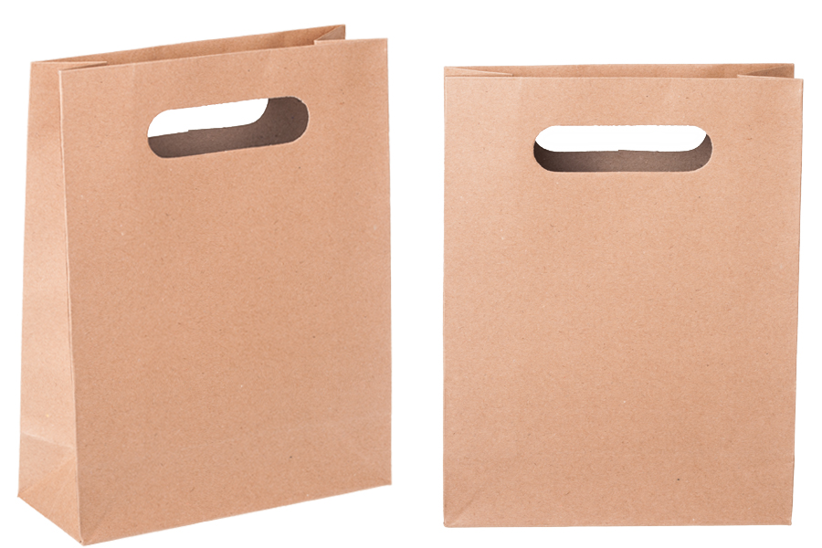 Sac cadeau en papier de couleur marron 190 x 80 x 240 mm Sac cadeau en papier de couleur marron 190 x 80 x 240 mm