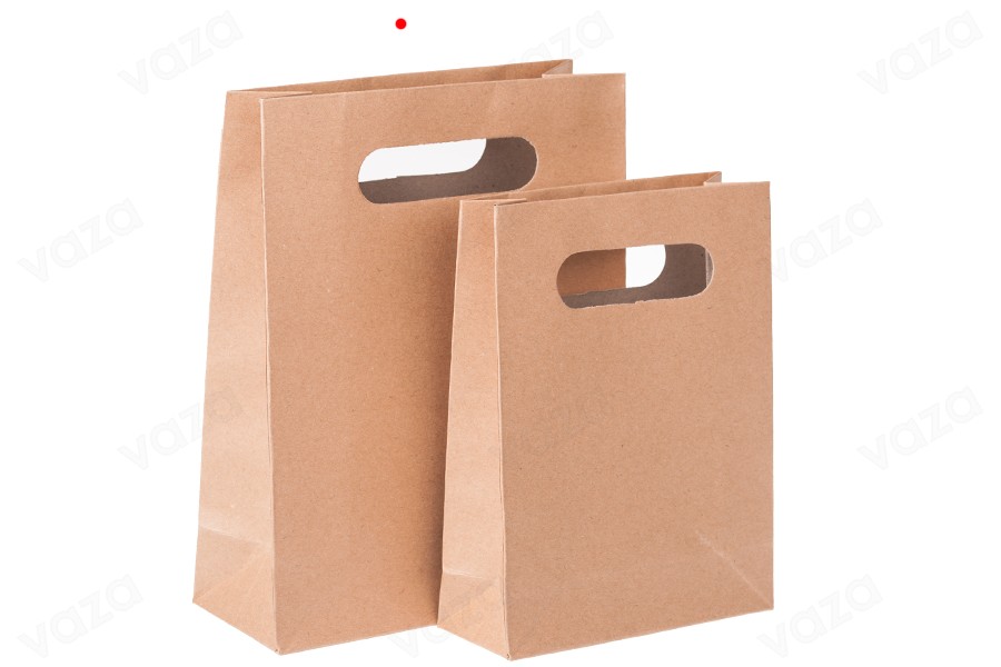 Sac cadeau en papier de couleur marron 190 x 80 x 240 mm Sac cadeau en papier de couleur marron 190 x 80 x 240 mm-