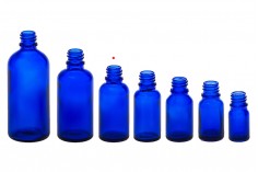 Γυάλινο μπουκαλάκι για αιθέρια έλαια 30 ml μπλε με στόμιο PP18