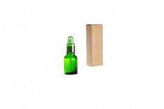 Γυάλινο μπουκαλάκι για αιθέρια έλαια 15 ml πράσινο με στόμιο PP18