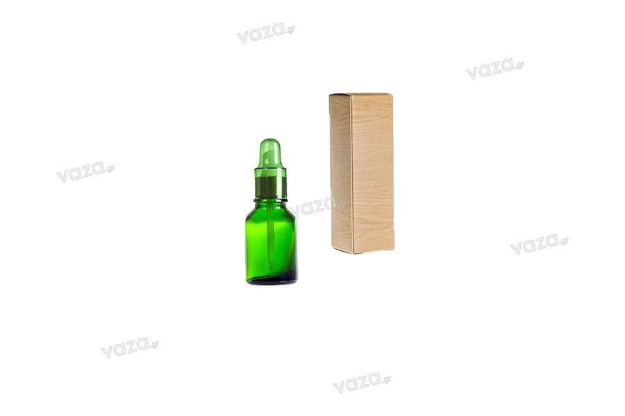 Flacon vert en verre pour huiles essentielles de 15 ml avec bouche PP18