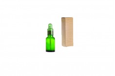 Μπουκαλάκι γυάλινο για αιθέρια έλαια 20 ml πράσινο με στόμιο PP18