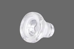 Bouchon en verre rond à profil bas F 18.5 noir, transparent, rose, blanc sablé-εικόνα_σύνθεση