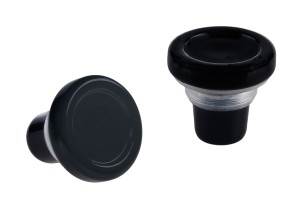 Bouchon en verre rond à profil bas F 18.5 noir, transparent, rose, blanc sablé-εικόνα_σύνθεση