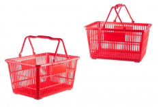 Plastic hand basket 45x32x23 cm Red