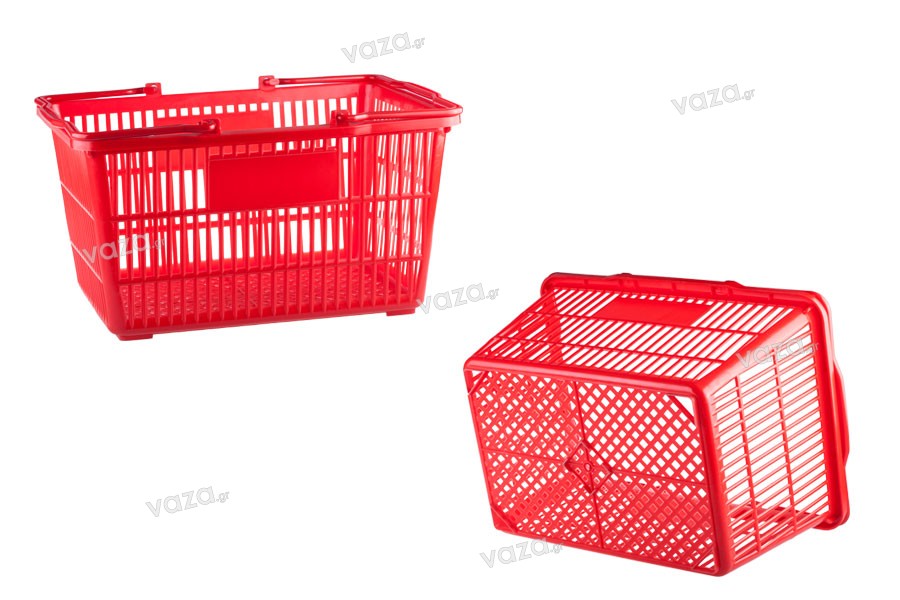 Plastic hand basket 45x32x23 cm Red