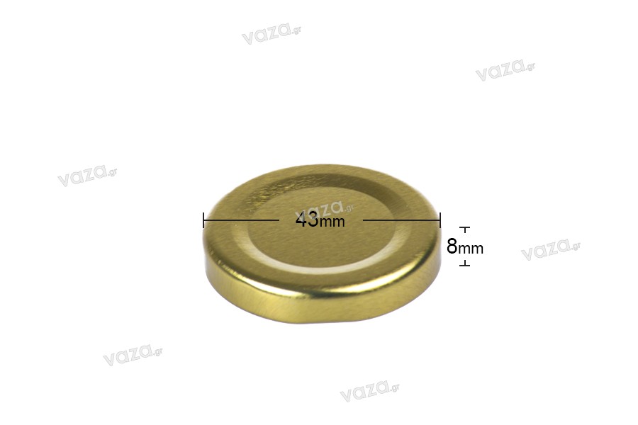 Metal Cap T.O. 43 in gold (with or without a seal button) - 20 pcs