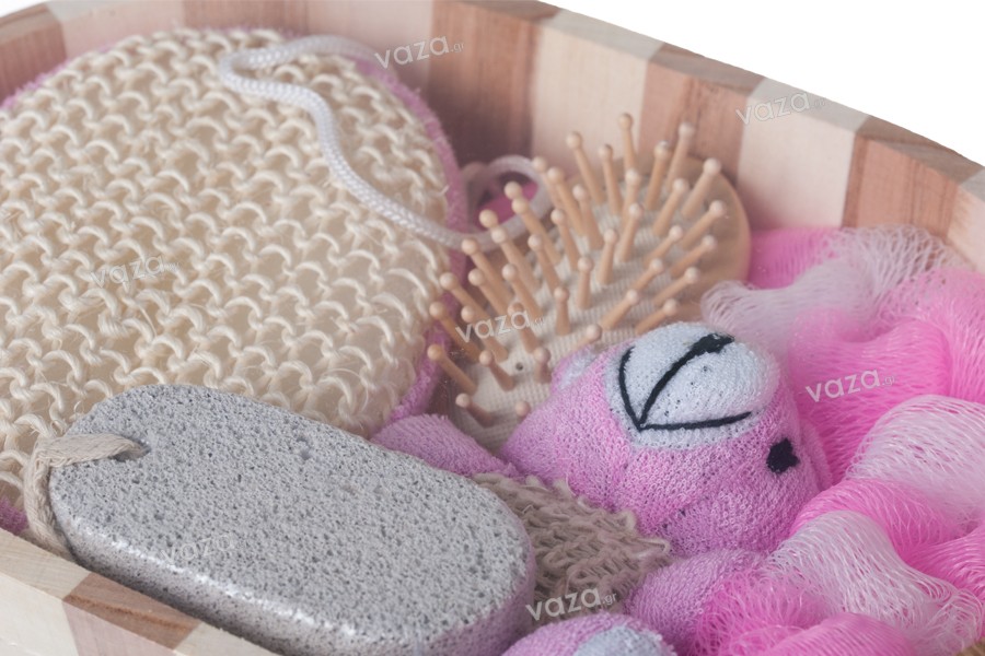 Gift sets-bathroom accessories in wooden basket