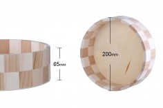 Cestino in legno rotondo 200 x 65 mm