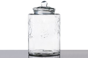 Bocal carré en verre gaufré avec couvercle en verre, robinet et base en métal 18litres-εικόνα_σύνθεση