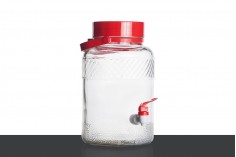 Vaso di vetro 5 litri con rubinetto di plastica per conservare cibo e bevande