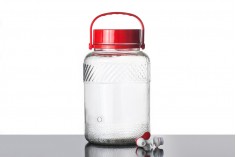 Vaso di vetro 5 litri con rubinetto di plastica per conservare cibo e bevande