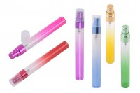 Testeur en verre de 10 ml avec vaporisateur en aluminium et bouchon transparent (couleur mélangée) - 6 pcs