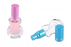 Parfüm Zerstäuber 10 ml in der Form einer Gitarre in rosa, silber und blau mit Streife