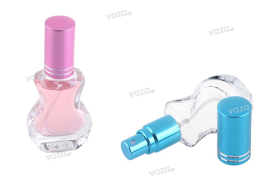 Mini 10ml guitar shape perfume bottle with cap with silver stripe detail on the cap