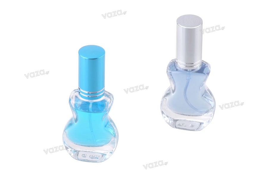 Mini 10ml guitar shape perfume bottle with cap with silver stripe detail on the cap