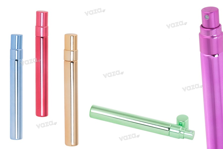 10ml aluminum coated glass perfume atomizer - available in a package with 6 pcs in different colors. 