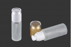 50ml frosted glass bottle with pump and white or satin gold cap