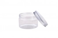 Transparent PET jar 250ml with silver aluminum cap and seal liner - 6 pcs