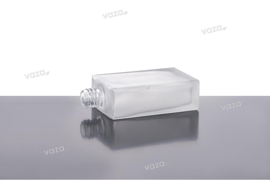Bottiglietta quadrata di vetro sabbiato da 60 ml per profumo