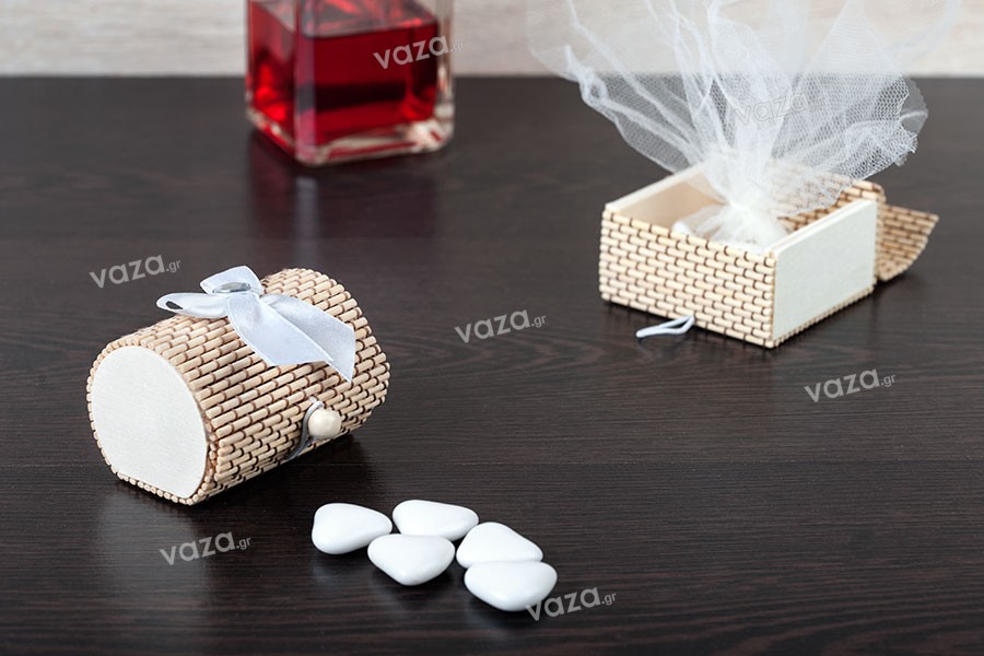 Wooden Oval box bamboo for favors