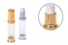 Bottiglia dispenser airless per crema da 10ml, in colore di oro o argento