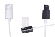 Plastic pump for cream - PP 18 - in white or black with transparent cap