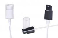 Plastic pump for cream - PP 18 - in white or black with transparent cap