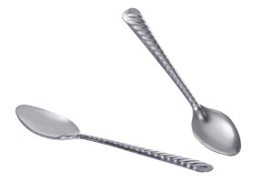 Cucchiaino metallico di colore argento - 9,5 cm-2