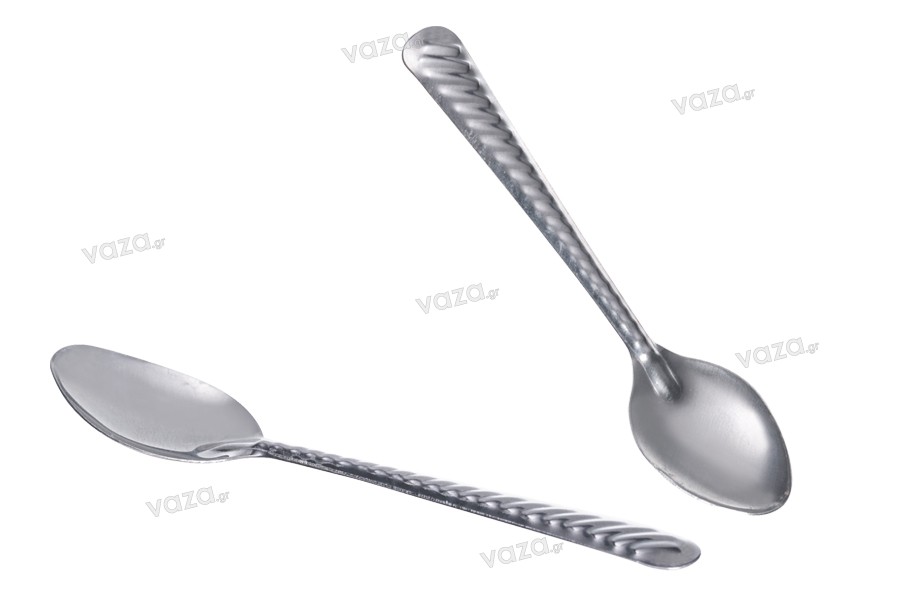 Cucchiaino metallico di colore argento - 9,5 cm