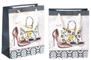 Geschenktasche laminiert mit Henkel aus Satin 210x100x260 mm-3
