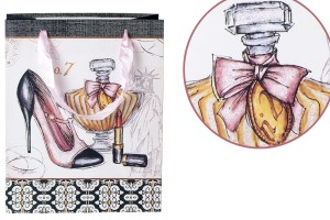 Geschenktasche laminiert mit Henkel aus Satin 210x100x260 mm-4