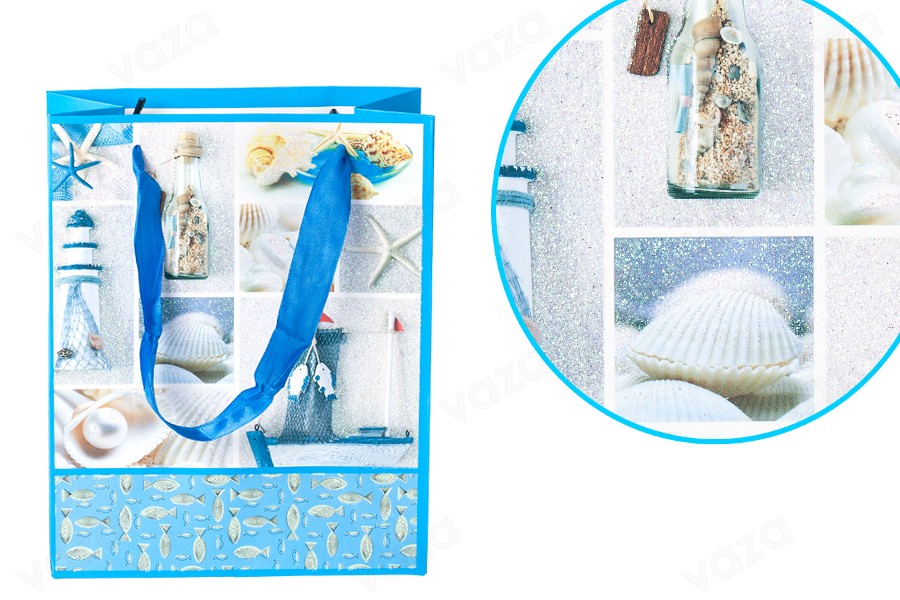 Sac cadeau plastifié avec poignée en satin 170 x 85 x 210 mm Sac cadeau plastifié avec poignée en satin 170 x 85 x 210 mm-photo_dimensions