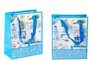 Geschenktasche laminiert mit Henkel aus Satin 170x85x210 mm-3