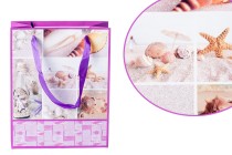 Sac cadeau plastifié avec poignée en satin 170 x 85 x 210 mm