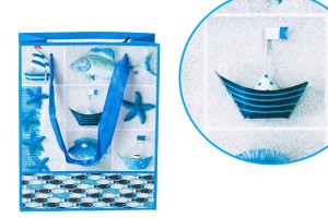 Geschenktasche laminiert mit Henkel aus Satin 170x85x210 mm-8