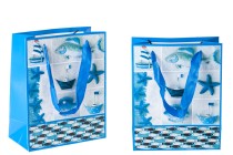 Sac cadeau plastifié avec poignée en satin 170 x 85 x 210 mm