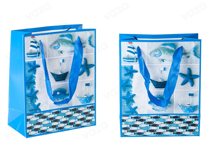 Sac cadeau plastifié avec poignée en satin 170 x 85 x 210 mm Sac cadeau plastifié avec poignée en satin 170 x 85 x 210 mm-photo_groupe