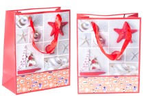 Geschenktasche laminiert mit Henkel aus Satin 210x100x260 mm Geschenktasche laminiert mit Henkel aus Satin 210x100x260 mm