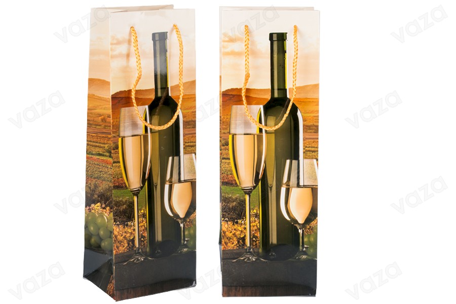 Sacs d'emballage en papier pour les bouteilles de vin Sacs d'emballage en papier pour les bouteilles de vin-εικόνα_σύνθεση