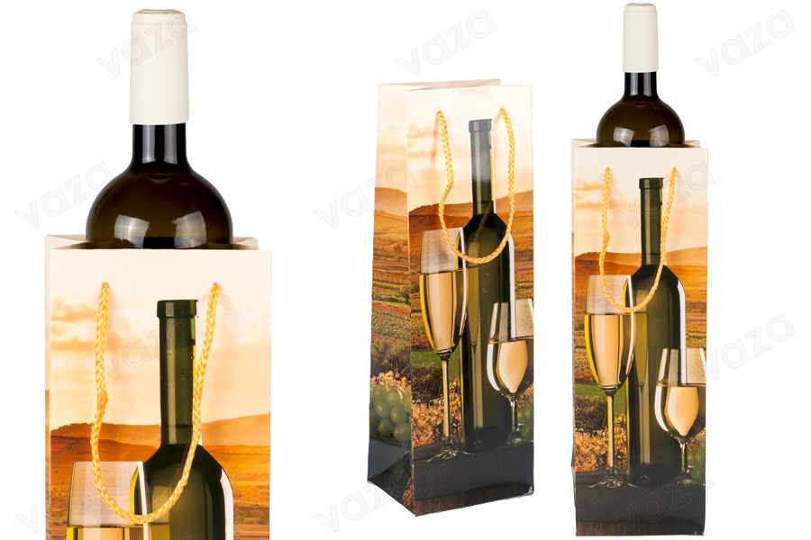 Sacs d'emballage en papier pour les bouteilles de vin Sacs d'emballage en papier pour les bouteilles de vin-εικόνα_σύνθεση