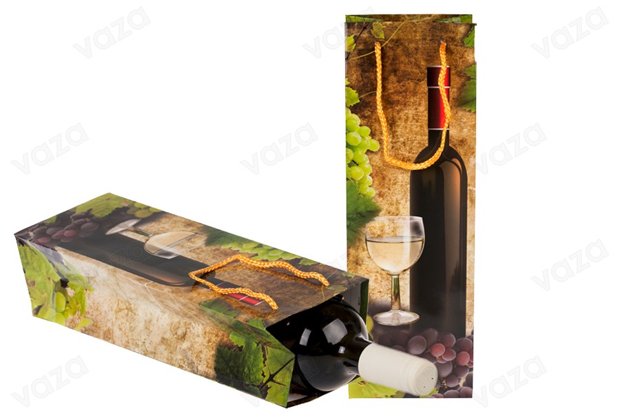 Sacs d'emballage en papier pour les bouteilles de vin Sacs d'emballage en papier pour les bouteilles de vin-εικόνα_σύνθεση