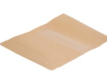 Standbodenbeutel Kraftpapier, Doy-Pack mit Sichtfenster, Druckverschluss und innere und äußere transparente Auskleidung, 200x50x300mm -100 Stücke Standbodenbeutel Kraftpapier, Doy-Pack mit Sichtfenster, Druckverschluss und innere und äußere transparente Auskleidung, 200x50x300mm -100 Stücke