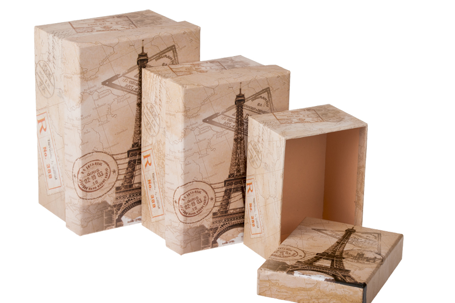Gift Box Container Paris French Flag Eiffel Storage Crate Storage Organizer Pod 